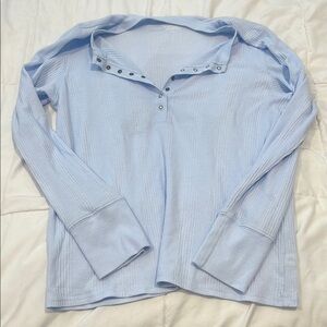Aerie Light Blue Waffle Knit Top